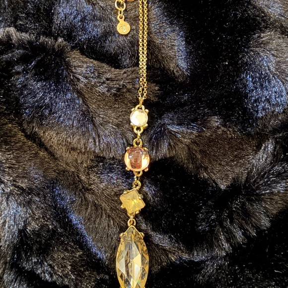 Pink Beaded & Gold Fringed Necklace 26L & Loft Rhinestone 38? in Necklace Gold - Picture 2 of 8